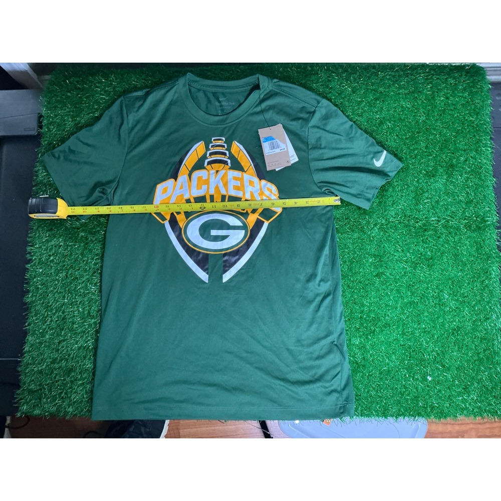 Nike Green Bay Packers Mens Dri-FIT T-Shirt Green NFL Football Tee Medium NEW
